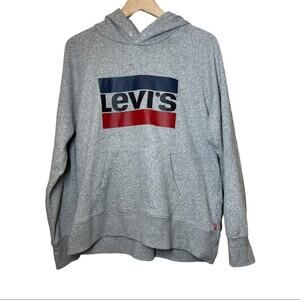 Levi's Gray Graphic Logo Hoodie Size Medium Mens Sweatshirt